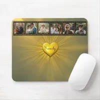 Golden Heart and Photo Roll Template Mouse Pad