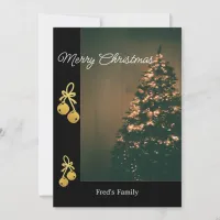 Modern Trendy Christmas Dark Dusky Photo Holiday Card