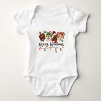 Merry Woofmas Typography Baby Bodysuit