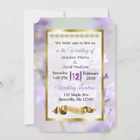 Purple and Gold Lavender Wedding Invitations