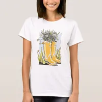 Cottagecore Rainboots and Flowers T-Shirt