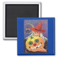 Vintage Witch Halloween Magnet