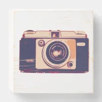 Hipster Camera Vintage Pop Art Cool Wooden Box Sig