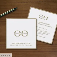 Minimalist Square Business Cards with Custom Logo