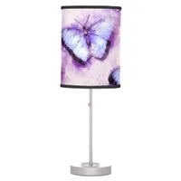 Ethereal Marvelous Morpho Blue Lilac Butterflies  Table Lamp