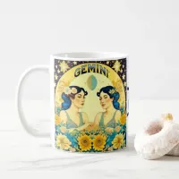 Vintage Horoscope Sign Gemini Twins Celestial Coffee Mug