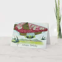 Birthday Vintage Blimp and Bluebirds Card