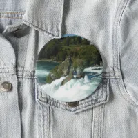 Scenic Rhine Falls in Switzerland Button