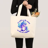 Cute Watercolor Dolphins Quote | Large Tote Bag