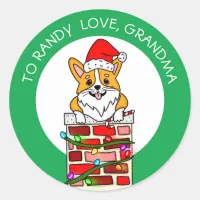 Personalized Christmas Corgi To and From Gift Tags