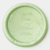 Ethereal Delicate Watercolor Serene Foliage   Wax Seal Sticker