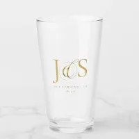 Simply Elegant Wedding Initials Gold ID1022 Glass