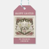 Happy Easter: Vintage Lily Design Church Gift Tags