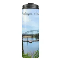 Dubuque, Iowa Bride over the Mississippi River  Thermal Tumbler