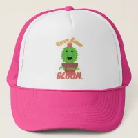 Boom Time To Bloom Fun Cactus Cartoon Art Trucker Hat