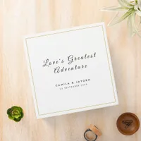 Minimal Elegant Gold Border Wedding Photo Album 3 Ring Binder