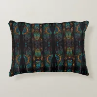 Mystic Forest Mosaic Blue & Black pattern Cushion