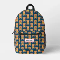 Cute Teddy Bears Kids Patterned Colorful Bright Printed Backpack