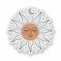 Sleeping Sun and Moon Vinyl Sticker