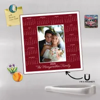 2025 Red Photo Magnetic Calendar Holiday Card