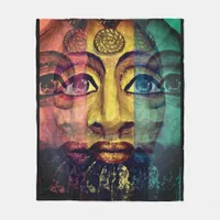 Egyptian goddess beautiful painting fleece blanket