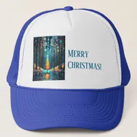 Iridescent Holiday Dream 🎄 Glowing Christmas Tree Trucker Hat