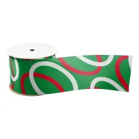 Green, Red and White Patterned Festive Christmas Satin Ribbon