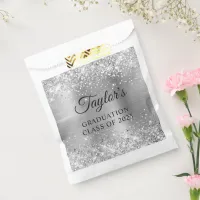 Glittery Silver Foil Graduation Favor Bag