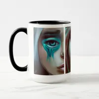 Three Women's Faces AI Generated Art Mug