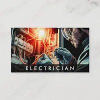 *~* QR Professionsal Electrician AP75 Photo Business Card