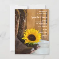 Country Sunflower Western Wedding Magnetic Invitation