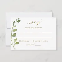 Wedding RSVP with Meal Choice & Song Eucalyptus