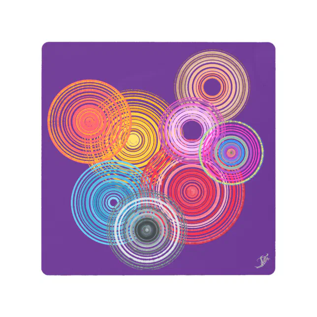Multicolored circles metal print