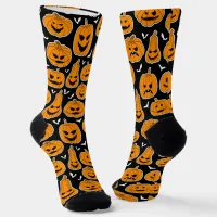 Creepy Pumpkins Patterned Halloween Socks