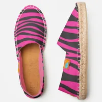 Pink and Black Zebra Stripes Espadrilles