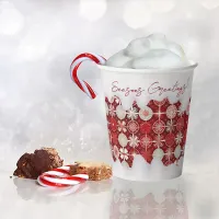 Red White Christmas Candy Pattern#13 ID1009 Paper Cups