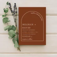 Budget Rustic Terracotta Arch Wedding Invitation