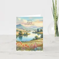 Watercolor Landscape Sympathy Thank You Card