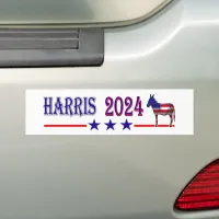 Harris 2024 For President Democrat Donkey USA Flag Bumper Sticker