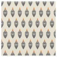 Hoopoe Bird Geometric Pattern on Off-White Fabric