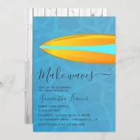 Surfer Beach themed Graduate Party Invitation