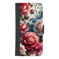 Timeless Rose Floral Charm iPhone 8/7 Plus Wallet Case