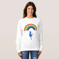 Vibrant Dancing Girl Sweatshirt |Whimsical Rainbow