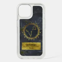 Pisces Dark Zodiac Astrology: Black & Gold iPhone 15 Case