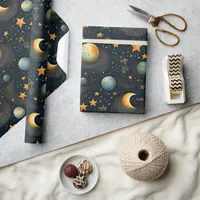 Moon and Stars Celestial ID1080 Wrapping Paper