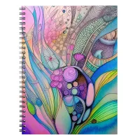 Swirling Leaves Spiral Photo Notebook