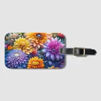 Pretty Colorful Ai Art Flowers Personalized Luggage Tag