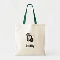 Tote Bag - Cat Letter B with Name 