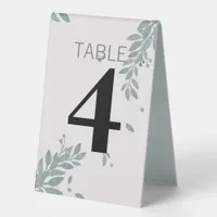 Minimalist Watercolor Foliage Custom 2Sided Number Table Tent Sign