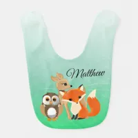 Personalized Woodland Creatures Baby Bib